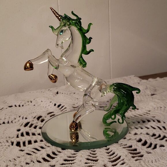 Vtg "Emerald Elegance" from Sparkling Reflections Collection Unicorn Figurine - Picture 1 of 6